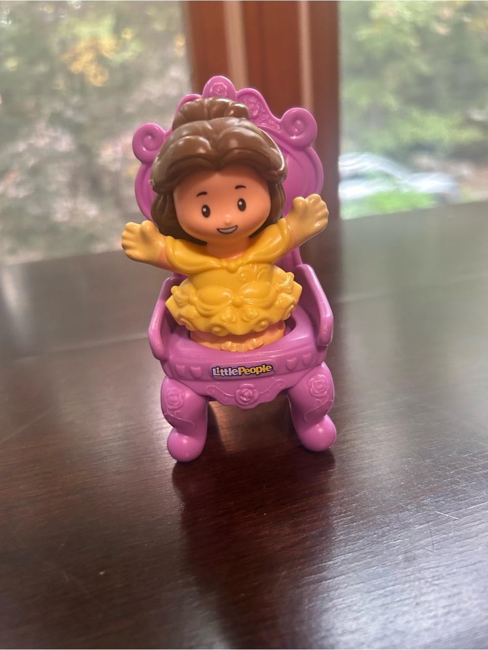 Fisher-Price Little People Disney Princess Belle Figure & Purple Throne Chair